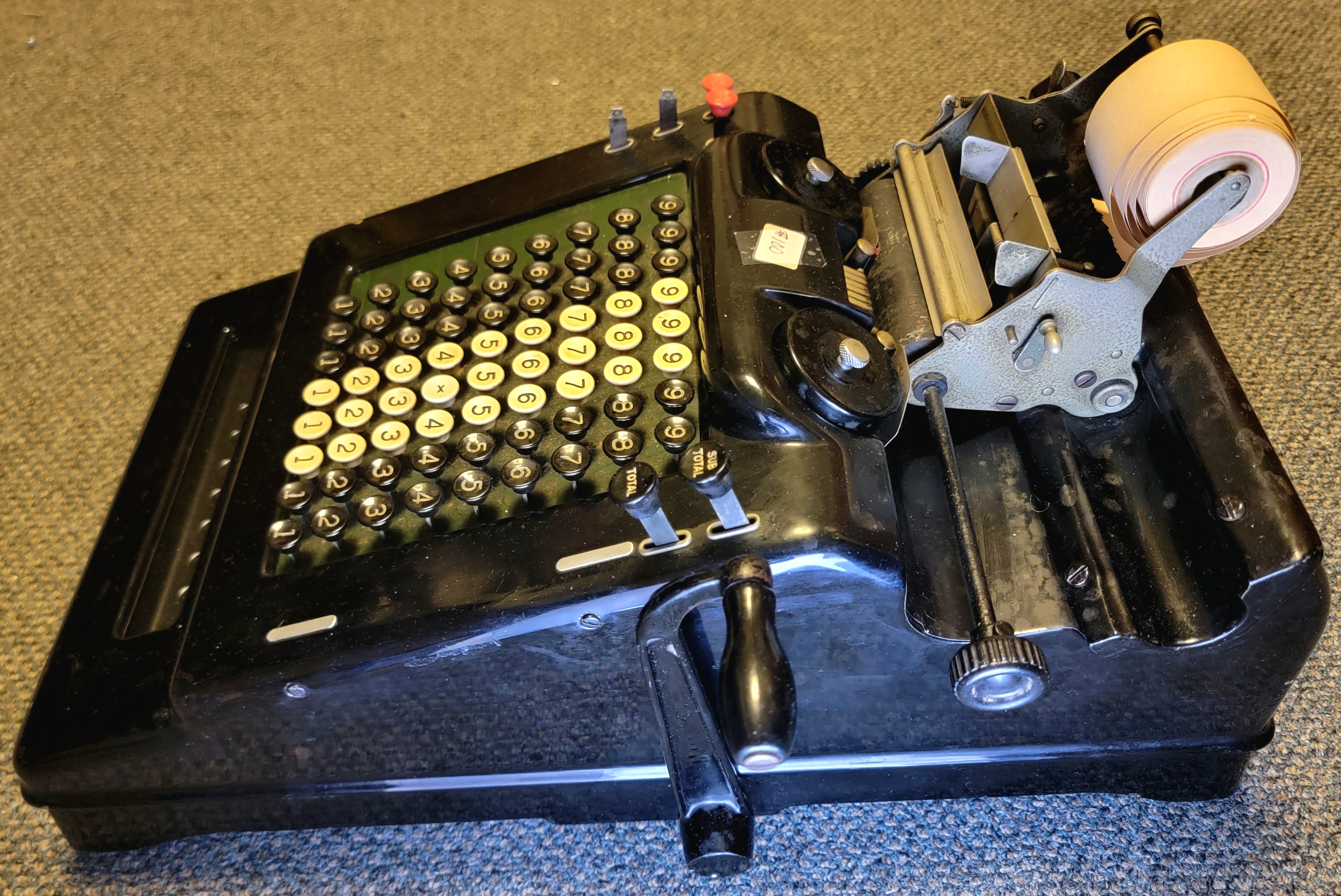 Side view of a Burroughs adding machine